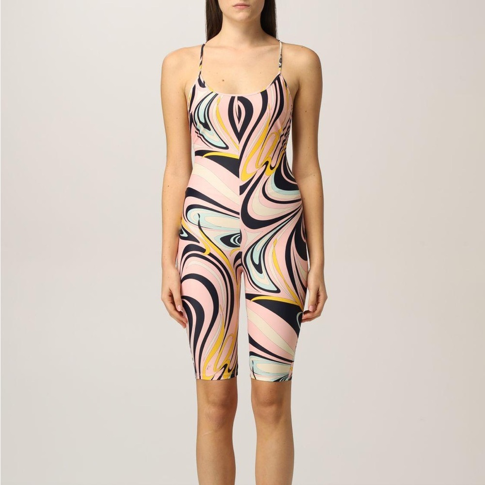 Emilio Pucci pink graphic print romper